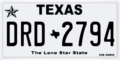 TX license plate DRD2794