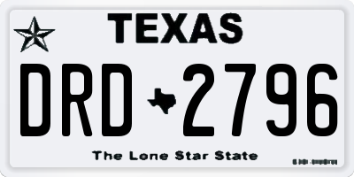 TX license plate DRD2796