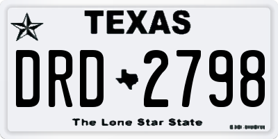 TX license plate DRD2798