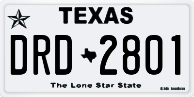 TX license plate DRD2801