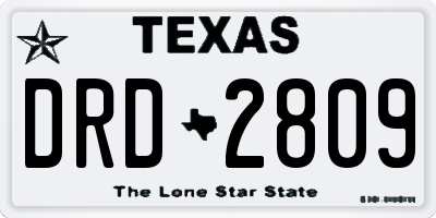 TX license plate DRD2809