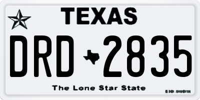 TX license plate DRD2835