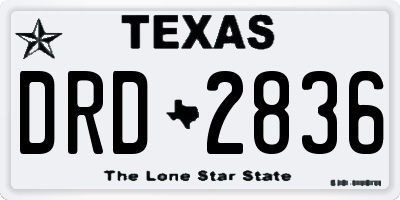 TX license plate DRD2836