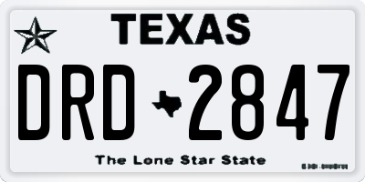 TX license plate DRD2847