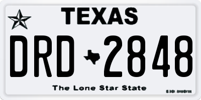 TX license plate DRD2848