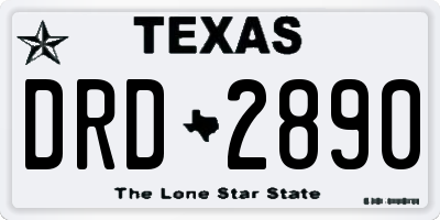 TX license plate DRD2890