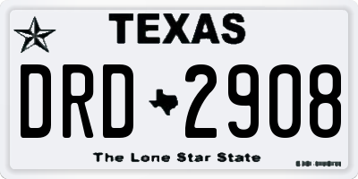 TX license plate DRD2908