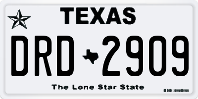 TX license plate DRD2909