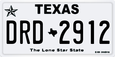 TX license plate DRD2912