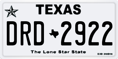 TX license plate DRD2922