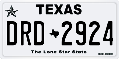 TX license plate DRD2924