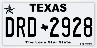 TX license plate DRD2928