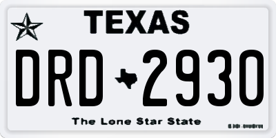 TX license plate DRD2930