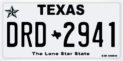 TX license plate DRD2941