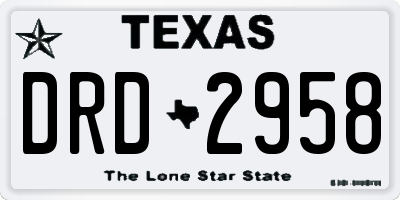 TX license plate DRD2958