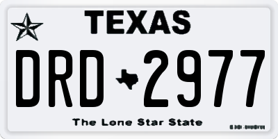 TX license plate DRD2977