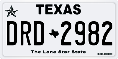 TX license plate DRD2982