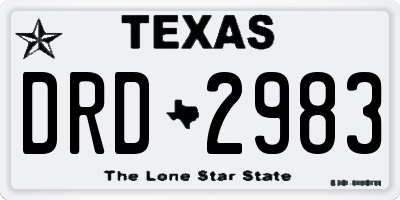 TX license plate DRD2983