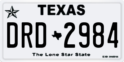 TX license plate DRD2984