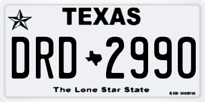 TX license plate DRD2990