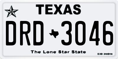 TX license plate DRD3046