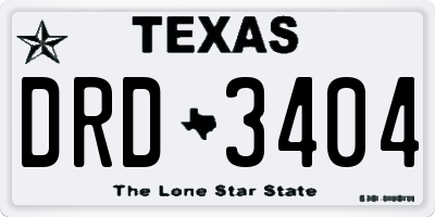 TX license plate DRD3404