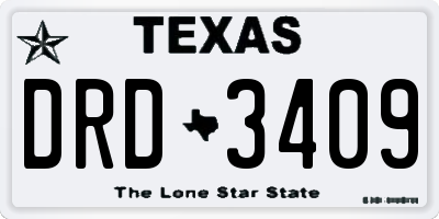 TX license plate DRD3409