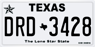 TX license plate DRD3428