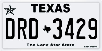 TX license plate DRD3429