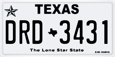 TX license plate DRD3431