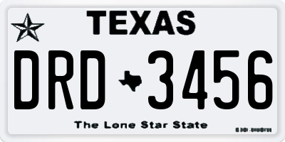 TX license plate DRD3456