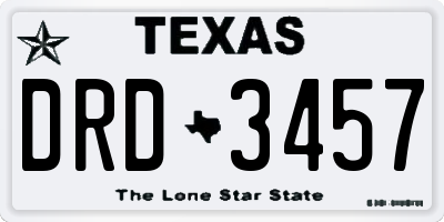 TX license plate DRD3457