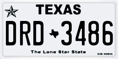 TX license plate DRD3486