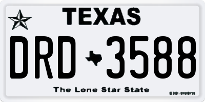 TX license plate DRD3588