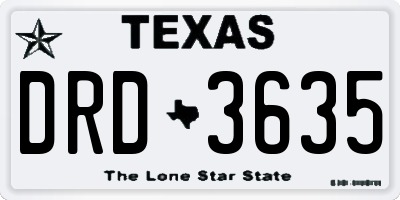 TX license plate DRD3635