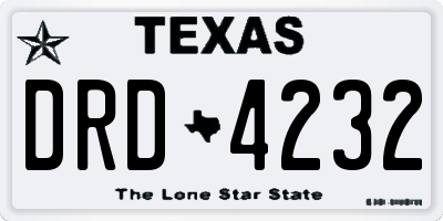 TX license plate DRD4232