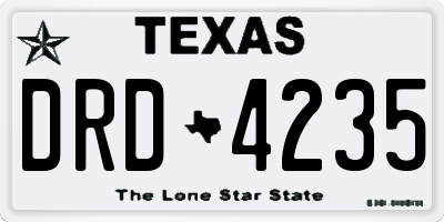 TX license plate DRD4235