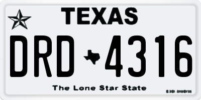 TX license plate DRD4316