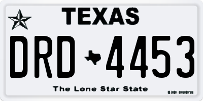 TX license plate DRD4453