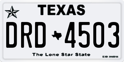 TX license plate DRD4503