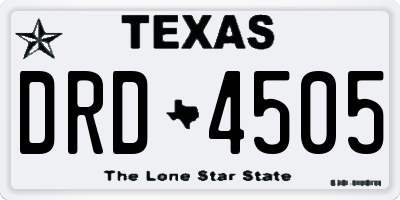 TX license plate DRD4505