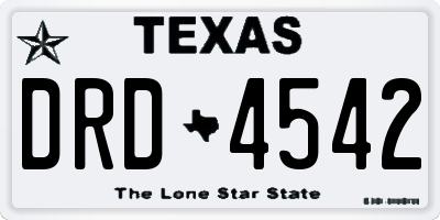 TX license plate DRD4542