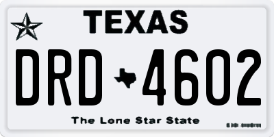 TX license plate DRD4602