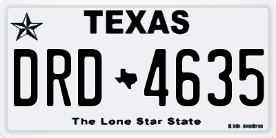 TX license plate DRD4635