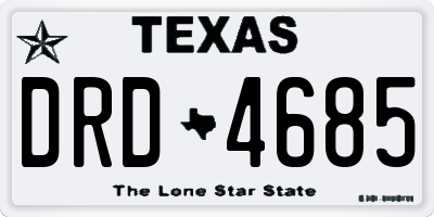 TX license plate DRD4685