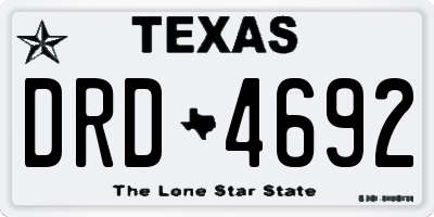 TX license plate DRD4692