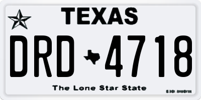 TX license plate DRD4718