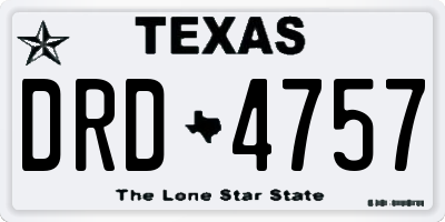 TX license plate DRD4757