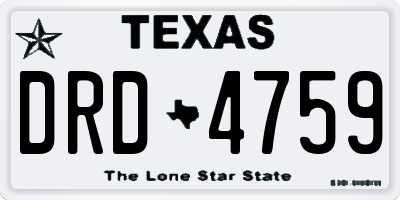 TX license plate DRD4759