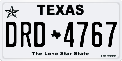 TX license plate DRD4767